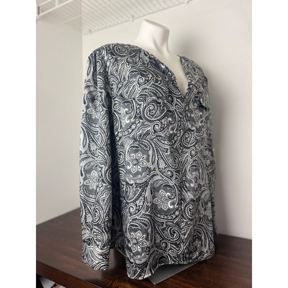 Jones New York Paisley Blouse - Black/Grey/White - 3X NWOT - Picture 7 of 11